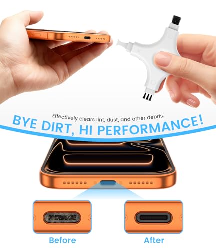 Phone Cleaning Kit, Multi-Tool Charging Port Cleaner with Soft PVC Brushes for iPhone & USB-C Devices, Speakers & Earbuds, White - view 3