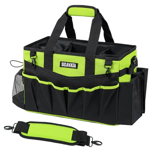 Wearable Cleaning Caddy Bag, Cleaning Caddy Supplies Organizer with Handle & Shoulder Straps for Housekeepers, Under Sink & Car Cleaning Tool Organizers with 4 Foldable Divider (Lake Blue) - view 5