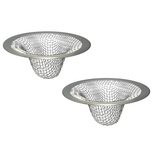 1.0" Small Drain Strainer, Sink Drain Hair Catcher, Bathroom Sink Drain Strainer, 2PCS Drain Mesh Baskets for Laundry, Mop Pool, Utility, Slop, RV Sink, Stainless Steel Drain Filter