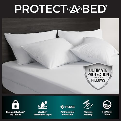 AllerZip Waterproof Pillow Protectors, Standard (2 Pack) - view 2