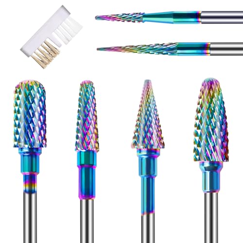 Tungsten Carbide Nail Drill Bits with Cleaning Brush, Efile Remover