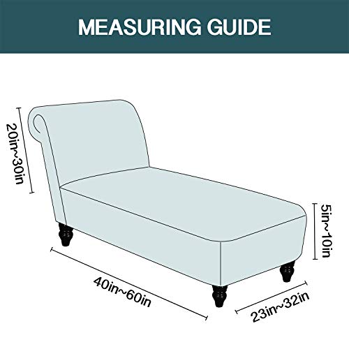 Chaise Lounge Slipcover Velve Luxury Stretch Chaise Covers for Living Room Indoor Ultra Soft Machine Washable, Peacock Blue - view 6