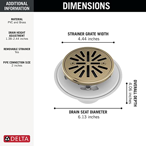 4 Inch Brushed Gold Tile-In Round Shower Floor Drain with Gasket and Removable Drain Gate, Champagne Bronze DT061411-CZ - view 3