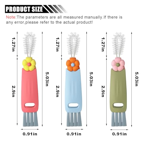 3 in 1 Cup Lid Cleaning Brush Set, Multifunctional Bottle Gap Crevice Cleaner Brush, Portable Cup Mouth Scrubber Tools for Bottle Tight Spaces (3PCS) - view 2
