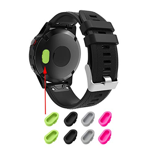 2Pack for Garmin Fenix 6/6 Pro/ 6 Sapphire/6 Solar Charging Sync Data Cable and 2Pcs Free HD Tempered Glass Screen Protector and 8pcs Color Charger Port Protector for Smart Watch - view 3