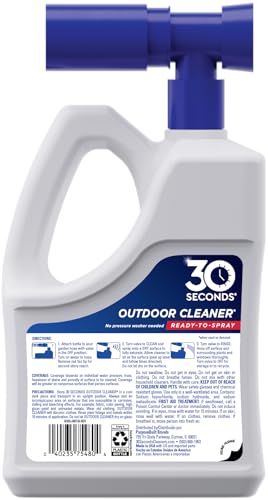 Outdoor Cleaner | Cleans Moss Stains from House, Vinyl Siding, Deck, Patio, Fence - 3 Capped Bottles, 1 Hose End Spray Attachment (64 Fl Oz (Pack of 3) - view 2
