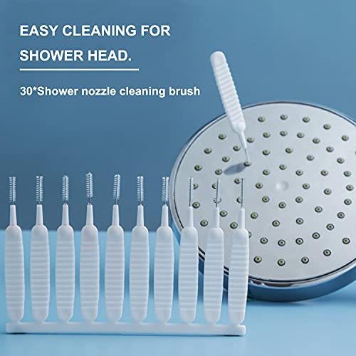 30pcs Shower Nozzle Cleaning Brush Anti-Clogging for Shower Head Cleaning Brush for Pore Gap Clean with Nylon Bristle Non-Slip Handle - view 2