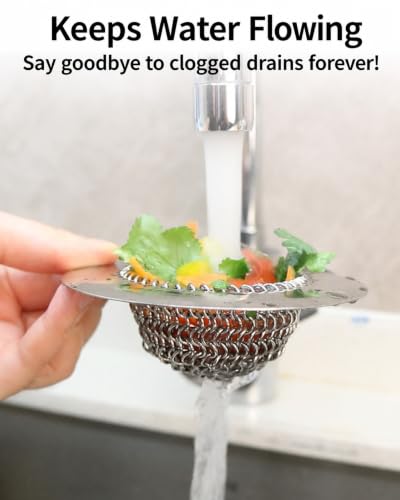 Kitchen Sink Drain Strainer, 4.4" Reversible Chain Mesh Basket - view 4