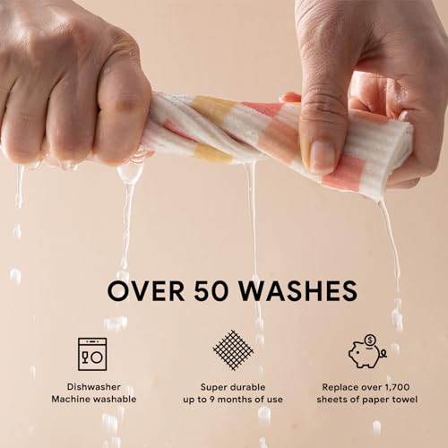 Swedish Dishcloths for Kitchen | 6 Pack Desert Sunset Washable Dish Rags | Cellulose Reusable Cleaning Paper Towels | Absorbent Counter Dish Cloth Sponge Kitchen Wipes, 8" L x 7" W - view 5