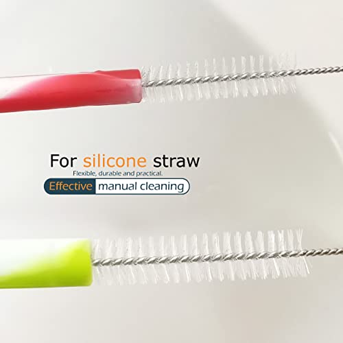 Drinking Straw Cleaning Brushes Set 12" Extra Long 12mm Extra Wide Pipe Tube Cleaner Nylon Bristles Stainless Steel Handle - 12" x 1/2" (12mm) - Set of 4 - view 3