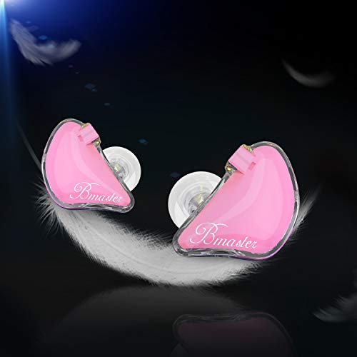 Bmaster in Ear Monitor Headphones Triple Driver Earphones with Two Detachable MMCX Cable Fit in Ear Suitable for Audio Musician Drummer(Pink) - view 3