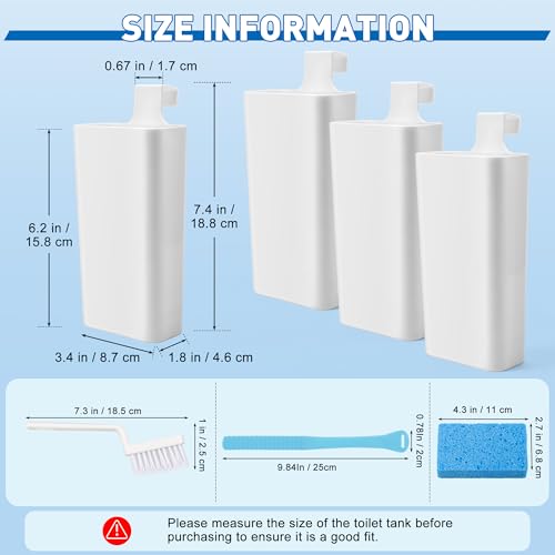 4P Toilet Tank Cleaning Pad Holder for Toilet Bowl Cleaner Tablet Holder for Inside Tank Tablet Holder Prevent Flapper Jams and Residue with 4 Lid lifters 1 Cleaning Brush and Sponge - view 2