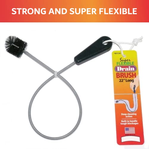 FryOilSaver Co. B113C 22-Inch Long Sink Drain Brush Kit, Slim Snake - view 6