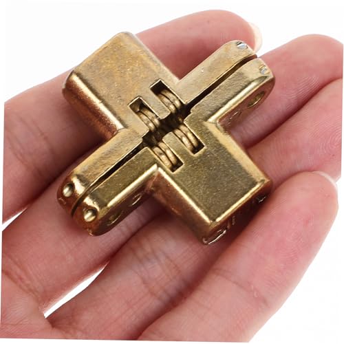 Concealed Cabinet Hinges Hidden Zinc Alloy Cross Hinges Mute Flat Hinge for Cabinet Doors Silent Door Hardware for Kitchen Background Wall Counter Doors 2-Pack 1.64 X 1.29 X 0.31 in - view 2