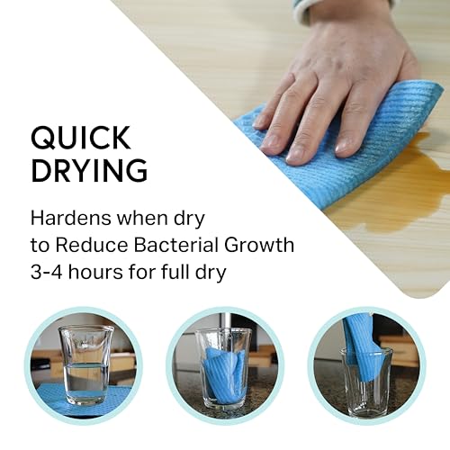 Dishcloths Reusable 8" x 7" Sponge Cloths, Bulk 10 Pack of High Absorbent Cellulose Dish & Kitchen Cleaning Hand Towels, Wring to Dry & Machine Wash, Odor Resistant, Assorted Colors - view 3