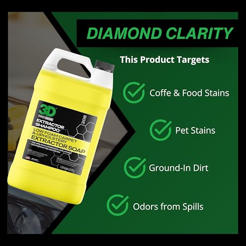 Extractor Carpet Cleaner Shampoo for Machine Use - Upholstery Cleaner, Stain Remover & Odor Eliminator - Low Foam, No Residue Formula 1 Gallon - view 3