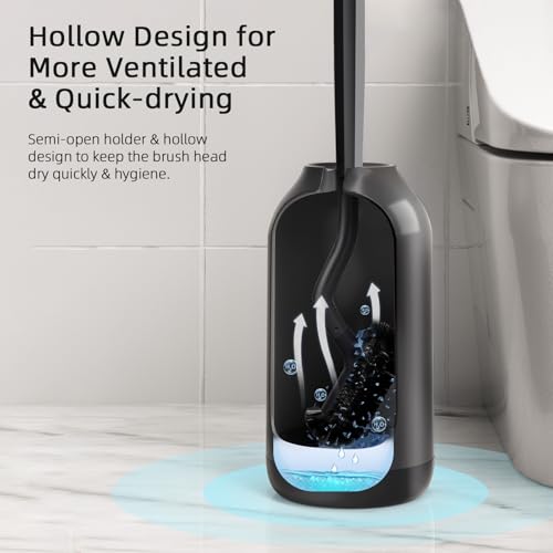 Toilet Bowl Brush Holder Set: Bathroom Deep Cleaning Scrubber - view 4