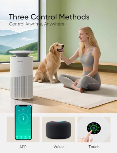 Air Purifier for Home Large Room up to 3620Ft², H13 True HEPA Air Purifiers for Home Pet Hair Dander Odor Pollen, Air Cleaner with Smart WiFi, 360° Air Intake, Auto Mode, Pet Lock, 22dB Quiet - view 5