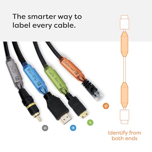 Cord ID Pro Cable Labels, Heavy-Duty Cord & Wire Identification, 100 Count - view 4