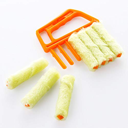 2 Pcs Blind Cleaner Washable Window Dusting Cleaner Tool Mini Blind Duster Brush Dust Clean Venetian Blind Brush Window Air Conditioner Duster Dirt with 7 Slat Handheld Household Kitchen Cleaning - view 3