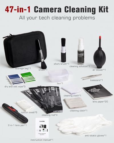 14-in-1 Camera Lens Cleaning Kit - Mirrorless & DSLR Sensor Cleaning Kit for Canon, Sony, Nikon Including Lens Blower, Detergent, Swabs, Cloth, Pen, Brush - view 2