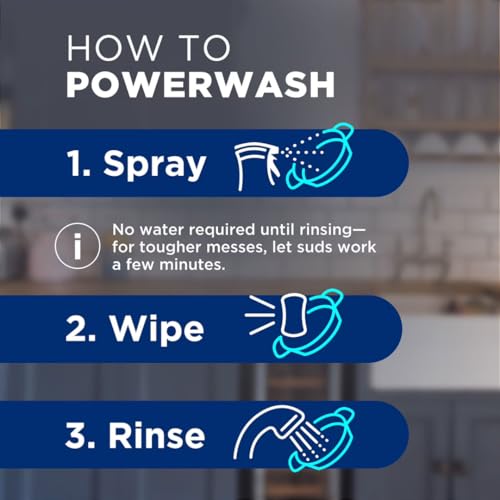 Dawnn Powerwash Dish Spray Bottle Set, Spring Variety Pack, 1 Spray Bottle + 2 Refills, 48 fl. oz, with Non-Scratch Scrubber Sponge (2 count) - view 3