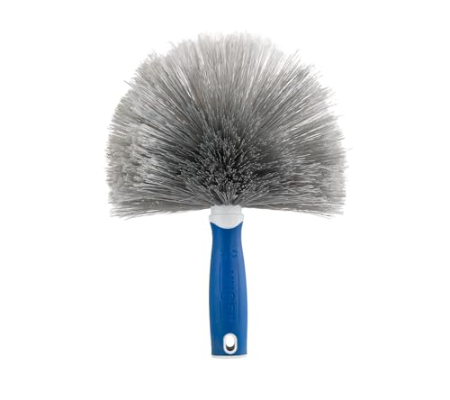 Cobweb & Corner Duster – Dusters for Cleaning, Compatible with Telescopic Poles, Dusting Tools, Great for Ceilings, Moldings, HVAC & Floor Vents, and Corners, White/Black
