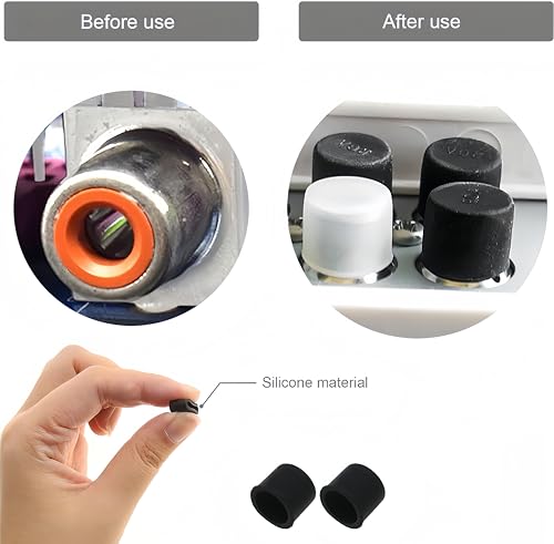 20Pcs Silicone RCA Port Anti-Dust Stopper Cap Cover for Desktops Amplifiers DVDs TVs etc. Lotus Female Ports, Dustproof Cover Cap Plug Protector Black - view 5