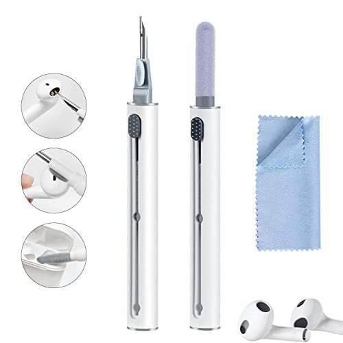 Airpod Cleaner Kit, Earbud Cleaning Kit for Airpods Pro 1 2 3,Multi-Function Cleaning Pen with Soft Brush Flocking Sponge, Suitable for Bluetooth Headset, Charging Box, Mobile Phone,Earbud (1Pcs)