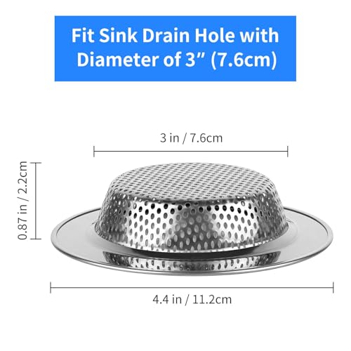 4PCS 4.4" Stainless Steel Kitchen Sink Drain Strainer Food Catcher - view 2