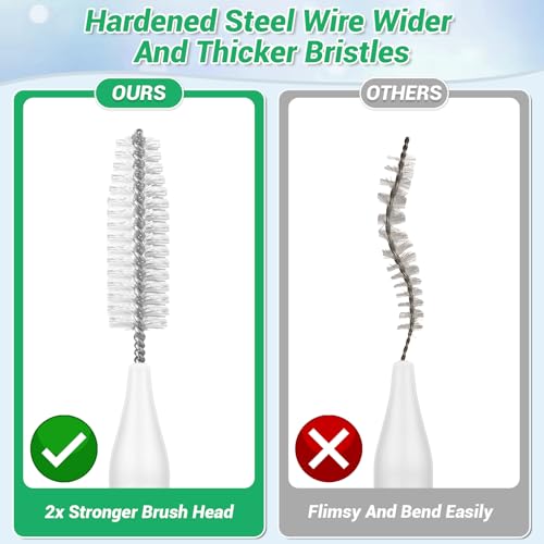 50-in-1 Shower Head Cleaner Kit with Stainless Steel Needles | Reusable Straw Brush | Unclog Tiny Nozzles for Shower, 3D Printer, Straws, Faucets, Electronics | White - view 2