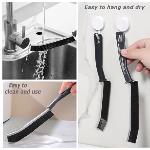 5PCS Hard Bristle Crevice Cleaning Brush, Multifunctional Crevice Cleaning Tool, Gap Cleaning Brush, Crevices Cleaning Brushes for Tight Narrow Spaces, Grout Lines, Sink, Toilet, Household Use - view 5