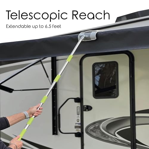 Easy Squeegee Customized Professional RV and Home Awning mop Rotating and Lockable Head, extendable Pole with Dual Sided mop pad, Reusable Awning mop pad, Machine Washable - view 4