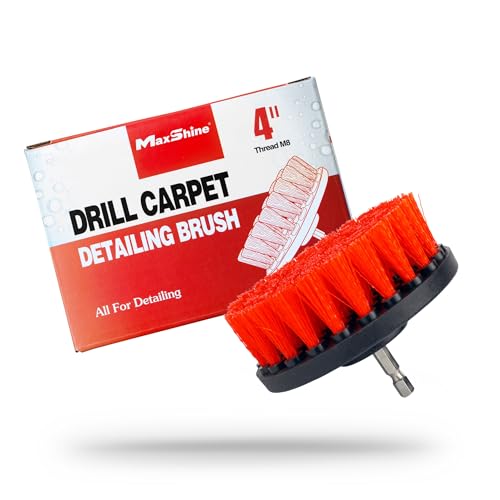 4” Universal M8 Medium-Duty Drill Brush – Upholstery & Carpet Scrubber Attachment for Car Detailing, Fabric, Seats, Floor Mats & Home Cleaning – Removes Stains, Grime, Spots & Buildup