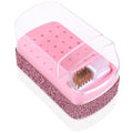 2 in 1 Nail Drill Bits Holder Case Rhinestone with Efile Tip Cleaning Brush