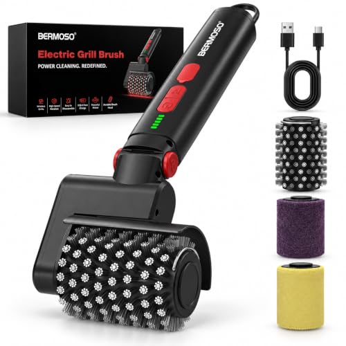 Electric Grill Brush, Rechargeable USB BBQ Grill Cleaner