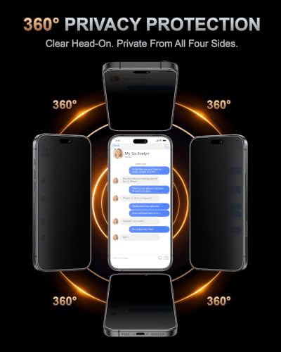 For iPhone 18 Pro Max 360° Matte Privacy Screen Protector, 2+1 Pack - view 2