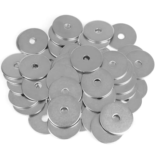 50 Pieces #10 Stainless Flat Washers, 1" Outside Diameter, 0.055" Thickness, 18-8 (304) Stainless Steel Washers, Metal Washers, Flat Washers for Bolts Screws
