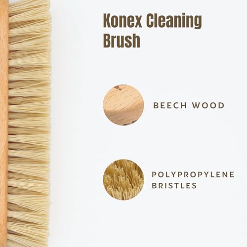 Nylon Fiber Economy Utility Cleaning Hand Brush | Heavy Duty Hand-Held Scrub Brush Stiff Bristles | Wooden Body, Ideal Scrub Brushes for Cleaning (Peanut Shaped) - view 3