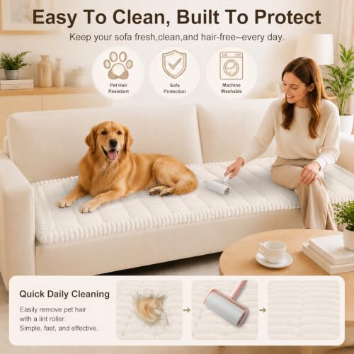 Couch Cover for Dogs, Non Slip Fuzzy Thick Pet Sofa Protector - view 4