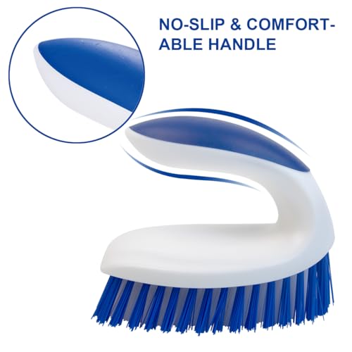 Stiff Bristle Brush for Cleaning, Hard Bristle Brush for Carpet Cleaning, Blue - view 2