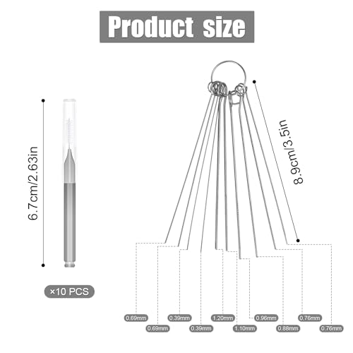 10pcs Shower Head Cleaners, with 10pcs Needle Picks Anti-Clogging Shower Head Cleaning Brush Tiny Crevice Cleaner Tool for Small Holes Gaps Nozzle Window Slot Household Bathroom (Gray) - view 2