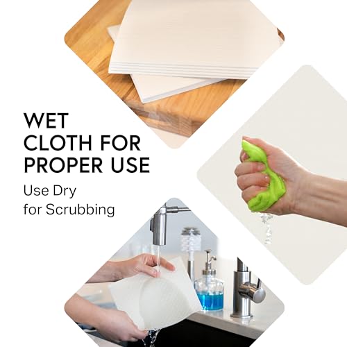 Dishcloths Reusable 8" x 7" Sponge Cloths, Bulk 10 Pack of High Absorbent Cellulose Dish & Kitchen Cleaning Hand Towels, Wring to Dry & Machine Wash, Odor Resistant, Assorted Colors - view 4