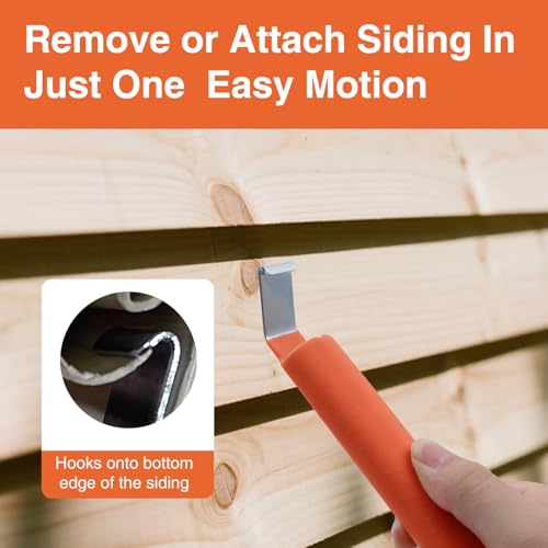 Vinyl Siding Removal Tool for Installation and Repair – Steel Blade, Extra Long Non-Slip Handle, Vinyl Siding Tools Kit to Avoid Damage Essential siding Zip Tool for Installer & DIY (Orange) - view 4