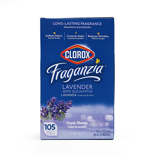 Fraganzia Dryer Sheets, Lavender Eucalyptus Scent, 105 Count