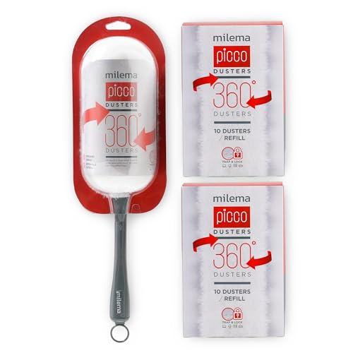 Picco 360 Double-Sided Duster, White, 1 Short Handle, 23 Refills