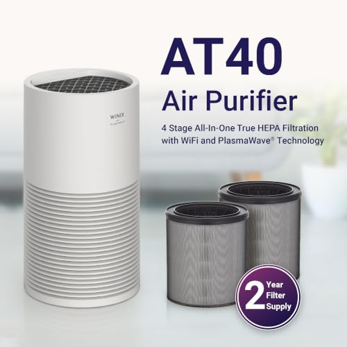 AT40 Air Purifier with 2 Years of Filters for Extra Large Room Up to 1968 Ft² in 1 Hr With Air Quality Monitor, True HEPA, Carbon Filter and Auto Mode, Captures Dander, Smoke, Dust - view 2