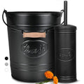 Matte Black Farmhouse Bathroom Trash Can and Toilet Brush Set