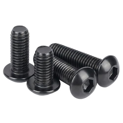 M4 x 50mm(30 Pack) Button Head Hex Socket Cap Screws Bolts, Hex Drive Bright Finish Fully Machine Thread, Corrosion Resistant Black Oxide 304 Stainless Steel 18-8 Screws - view 2