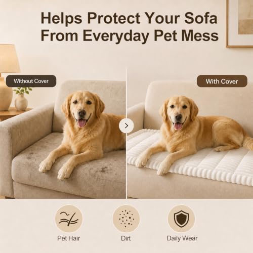 Couch Cover for Dogs, Non Slip Fuzzy Thick Pet Sofa Protector - view 5